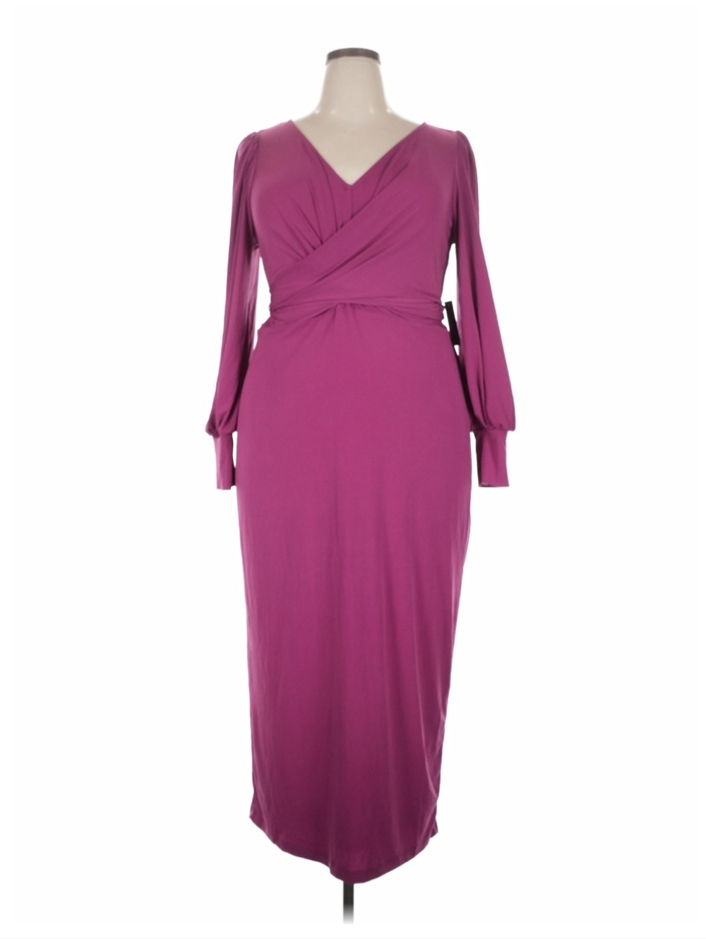 Eloquii Cocktail Midi Wrap Dress With V Neck